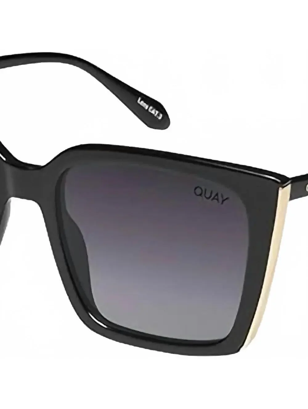 Quay Australia Front Cover Sunglasses Square Polarized Black Smoke